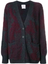 Barrie Stencil Garden Cashmere Cardigan In Blue