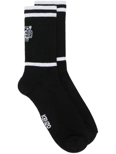 Kenzo Tiger Logo Socks - Black