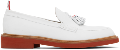 Thom Browne Tasselled Leather Loafers In White