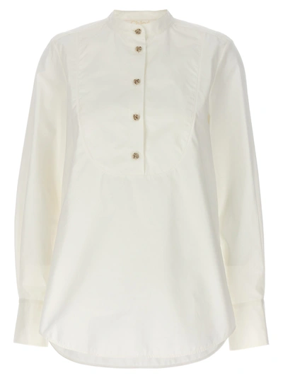 Chloé Knot Button Shirt Shirt, Blouse In White
