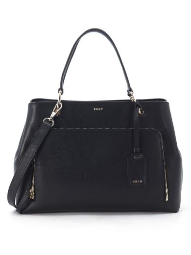 Dkny Black Leather Medium Handbag In Nero | ModeSens