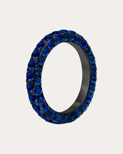 Graziela Gems Women's Three-sided 18k Gold Sapphire Ring In Blue