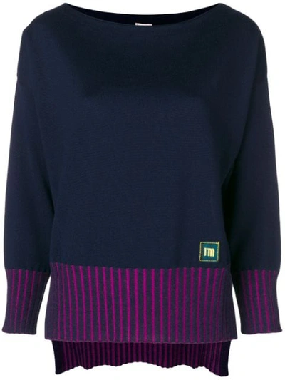 I'm Isola Marras Contrast Ribbed Sweater - Blue