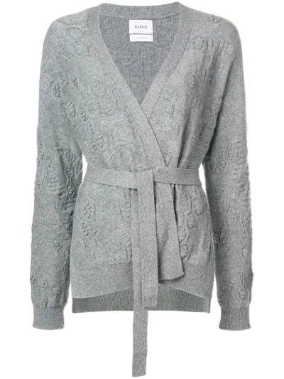 Barrie Beehive Cashmere Cardigan In Grey