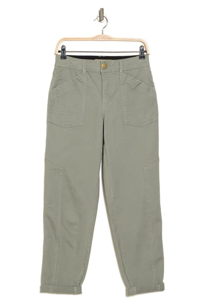 Democracy Twill Tapered Side Panel Straight Leg Jeans In Deep Seagrass