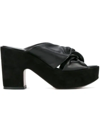 Robert Clergerie Knot Front Mules In Black