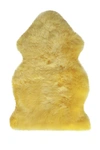 Natural Milan Genuine Sheepskin Shearling Throw 24" X 36" In Canary
