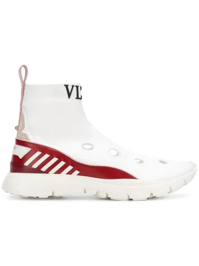 Valentino Garavani 30mm Heros Her Knit Sock Sneakers In White