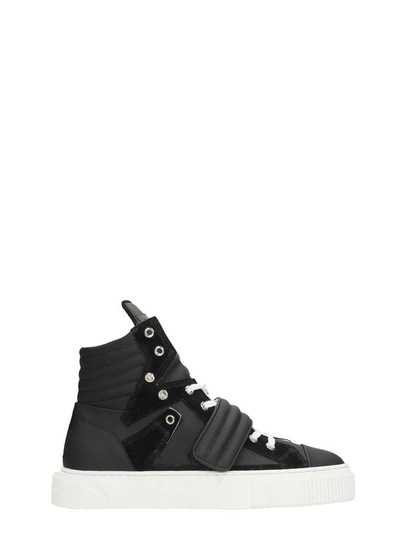 Gienchi Hypnos Black Leather And Suede Sneakers