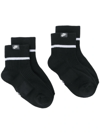 Nike Branded Socks Set In Black
