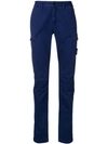 Stone Island Logo Patch Skinny Trousers - Blue