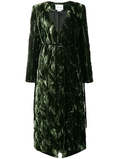 Act N°1 Quilted Velvet Coat - Green