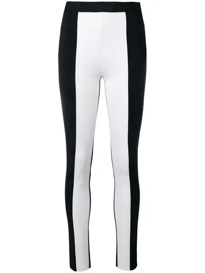 Givenchy Two Tone Wool Knit Leggings Pants In 004 Black/white