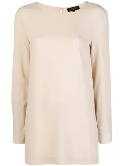 Antonelli Piped Sleeve Blouse In Neutrals