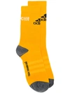 Gosha Rubchinskiy X Adidas Logo Colour-block Socks - Orange