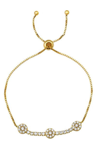 Queen Jewels Pavé Cubic Zirconia Station Slider Bracelet In Gold