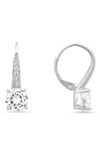 Queen Jewels Graduated Cubic Zirconia Lever Back Earrings In Silver
