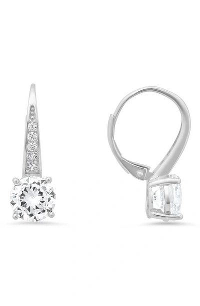 Queen Jewels Graduated Cubic Zirconia Lever Back Earrings In Metallic