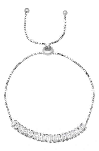 Queen Jewels Emerald Cut Cubic Zirconia Bracelet In Silver