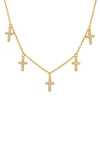 Queen Jewels Dangling Cross Necklace In Gold