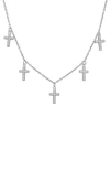 Queen Jewels Dangling Cross Necklace In Silver