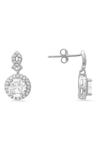 Queen Jewels Cubic Zirconia Drop Earrings In Silver