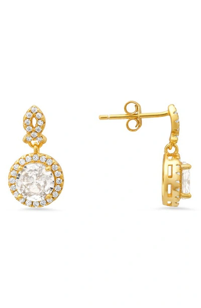 Queen Jewels Cubic Zirconia Drop Earrings In Gold