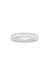 Queen Jewels Channel Set Cubic Zirconia Ring In Silver