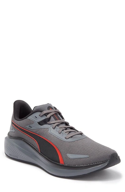 Puma Skyrocket Lite Running Shoe In Cool Dark Gray- Black-red