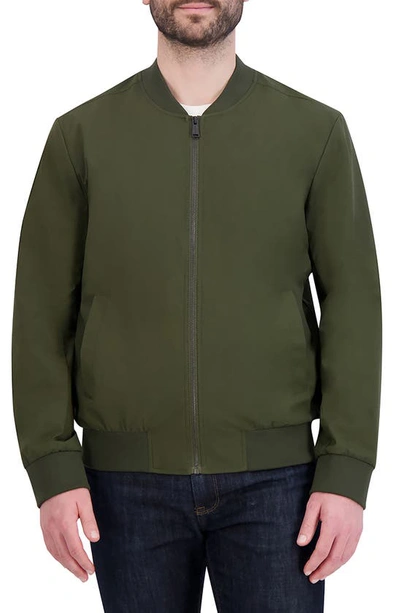 Cole Haan Bomber Jacket In Olive Green