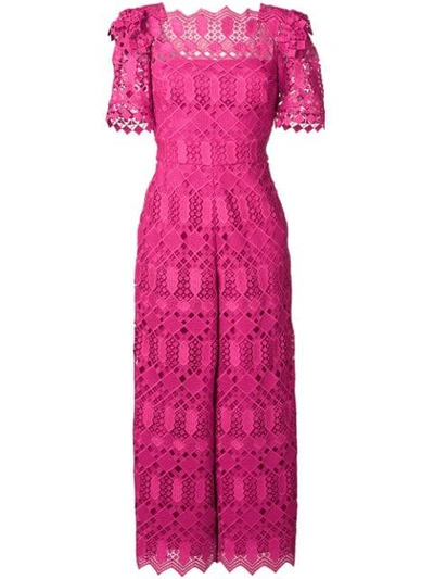 Temperley London Amelia Lace Jumpsuit In Pink