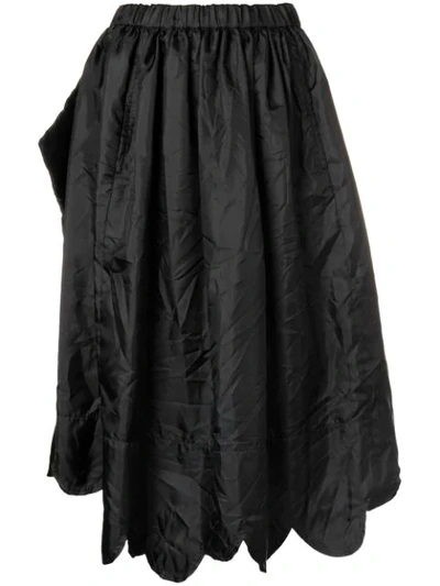 Comme Des Garçons Comme Des Garçons Scalloped Hem Asymmetric Skirt - Black