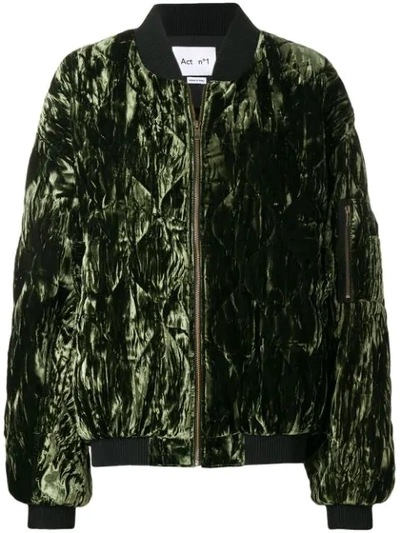 Act N°1 Quilted Bomber Jacket - Green