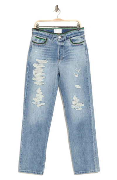 Frame Baggy Low Rise Straight Leg Jeans In Airwaves