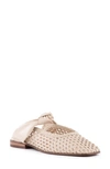 Seychelles Art Deco Woven Leather Mule In Off White