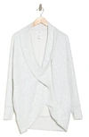 Yogalicious London Open Front Scuba Cardigan In Heather Light Grey