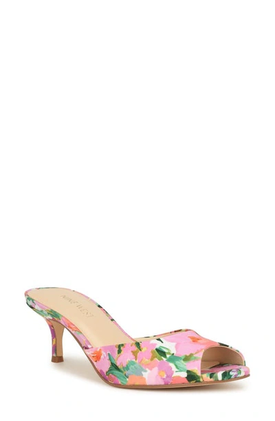 Nine West Lill Kitten Heel Pump In Pink Multi