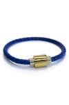Liza Schwartz Braided Leather Magnetic Bracelet In Blue