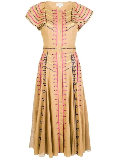 Temperley London Expedition Sleeved Dress - Neutrals