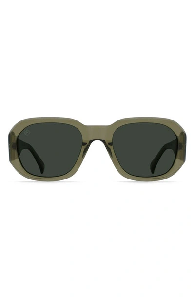 Raen Zouk Polarized Square Sunglasses In Cambria/ Green Polar