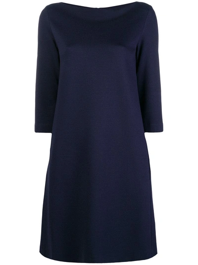 Antonelli Slash Neck Mini Dress In Blue