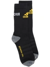 Gosha Rubchinskiy X Adidas Colour-block Logo Socks In Black