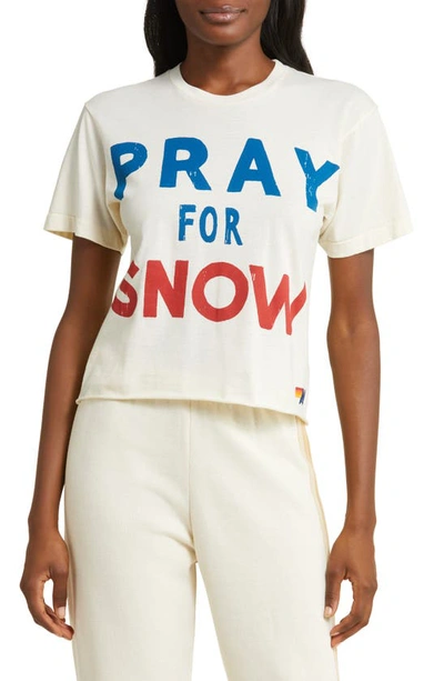 Aviator Nation Pray For Snow Graphic T-shirt In Vintage White