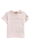 Moncler Babies' Kids' Embroidered Logo Stretch Cotton T-shirt In Pink