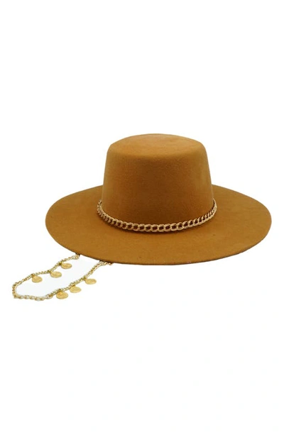 Modern Monarchie Chain Trim Cordobes Hat In Camel