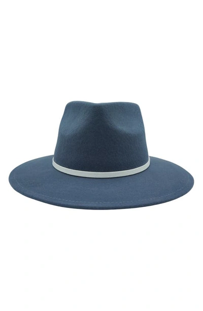 Modern Monarchie Wool Fedora In Denim Blue