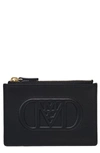 Mcm Mode Travia Leather Card Case In Black