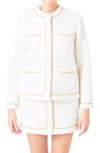 Endless Rose Chain Trim Jacket In White/gold