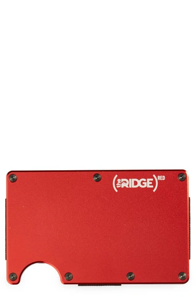 The Ridge Metal Money Clip & Cash Strap Card Holder In Ridge Red