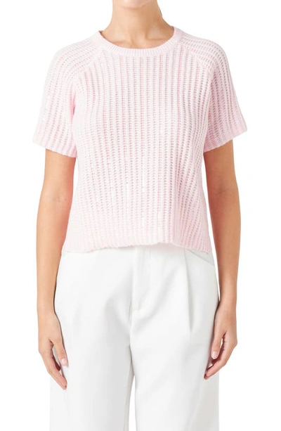 Endless Rose Sequin Rib Sweater In Light Pink